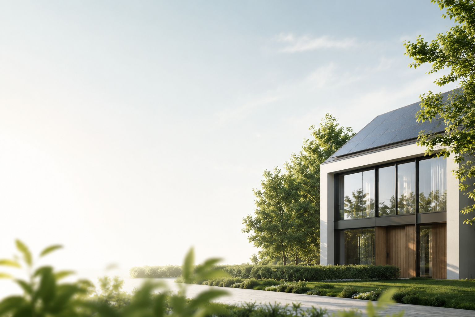 Modern duurzaam huis met groen erf